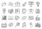 Campaign adword icons set, outline style