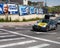 Campaign car for Israeli orthodox party in the street