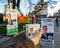 Campaigning on street of Milan, Italy for Giulio Gallera of Berlusconi`s Forza Italia Party ahead of 2018 Italian general electio