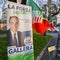Campaigning on street of Milan, Italy for Giulio Gallera of Berlusconi`s Forza Italia Party ahead of 2018 Italian general electio
