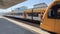 Campanha railway station in Porto, Portugal. The train departs from Campanha railway station