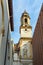 Campanile of church of San Sebastiano, Biblioteca civica di Verona, Public Library on street Via Cappello. Verona, Italy