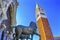 Campanile Tower Horses Saint Mark`s Basilica Piazza Venice Italy