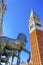 Campanile Tower Horses Saint Mark`s Basilica Piazza Venice Italy