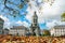 The Campanile of Trinity College with fall color