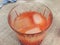 Campari Orange served in two crystal glass with ice cubes