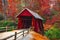 Campbells Covered Bridge in Autumn near Greenville South Carolin