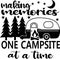 Camper camping site campsite with view image and eps vector