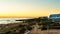 Camper cars on beach sea shore