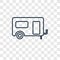 Camper concept vector linear icon isolated on transparent background, Camper concept transparency logo in outline style