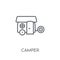 Camper linear icon. Modern outline Camper logo concept on white