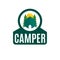 camper logo isolated on white background for your web, mobile an