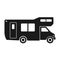 Camper. Motorhome icon. Car for travel and tourism. Side view