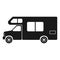 Camper. Motorhome icon. Car for travel and tourism. Side view