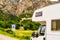 Camper and Moustiers-Sainte-Marie village, France