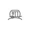 Camper trailer line icon