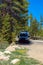 Camper van along a scenic drive high in the Colorado Rockies