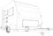 Camper Van Caravan illustration vector. Wire-frame line isolated. Vector rendering of 3d