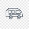 Camper van concept vector linear icon isolated on transparent ba