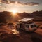 Camper Van on the Edge of a Desert Canyon