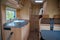 Camper van, rv, caravan interior, motorhome for family holiday travel