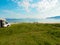 Camper van on sea shore, Lofoten Norway