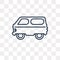 Camper vector icon isolated on transparent background, linear Ca