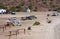 Campers on beach in Loreto bays in baja california  sur V