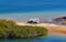 Campers on beach in Loreto bays in baja california  sur X