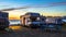 Campers and Motorhomes camping on the beach