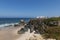 Campers parked on a cliff near the village of Porto Covo, in the Costa Vicentina Natural Park in Portugal