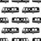 Campers RV. Recreational vehicle. Camping caravan cars. Camp motorhome for country and nature vacation. Seamless pattern