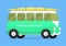 Campers vacation travel car summer nature holiday trailer house vector illustration flat transport