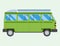 Campers vacation travel car summer nature holiday trailer house vector illustration flat transport