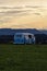 campervan german volkswagen at sundown landscape evening