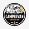 Campervan motorhome caravan emblem logo vector design template isolated