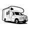 Campervan motorhome caravan silhouette vector art isolated