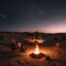 Campervan in the Vast Desert Landscape