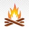 Campfire / bonfire flat icon on a transparent background