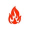 Campfire or bonfire icon, burning fire flame icon