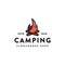 Campfire camping logo vector icon template