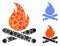 Campfire Composition Icon of Circle Dots