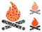 Campfire Composition Icon of Rugged Items