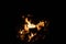 Campfire with dark background