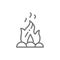 Campfire, fire, bonfire line icon.