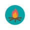 Campfire flame camping isolated icon