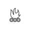 Campfire flame outline icon