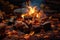 campfire with glowing embers, ready for goulash pot