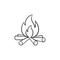 Campfire hand drawn sketch icon.