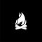 Campfire icon, bonfire flat logo on dark